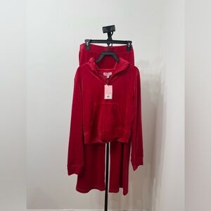 Juicy Couture Coco Red Velour Tracksuit Set